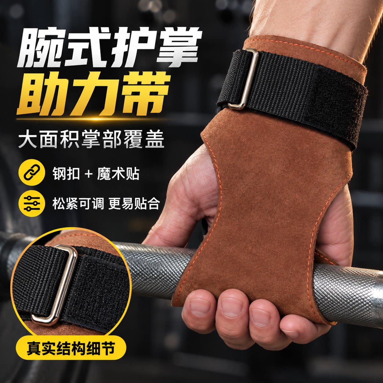 腕式护掌助力带掌腕防护松紧可调