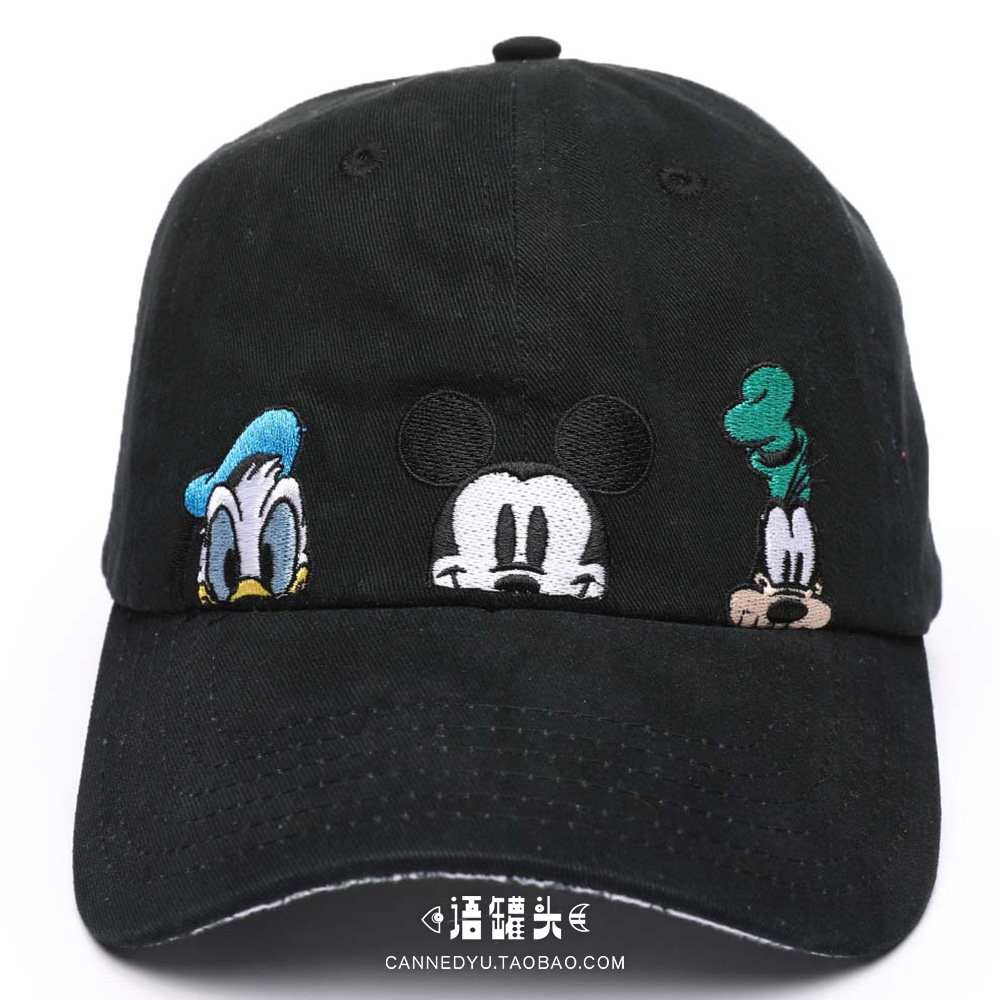 小众可爱黑色漫画动画周边米奇刺绣水洗软顶鸭舌帽棒球帽,服饰配件/皮带/帽子/围巾,帽子,淘宝优惠券,粉丝福利购,淘宝优惠卷
