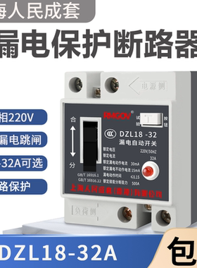 DZL18-32A家用漏电保护器20a漏电开关家用总开关漏电断路器带灯型