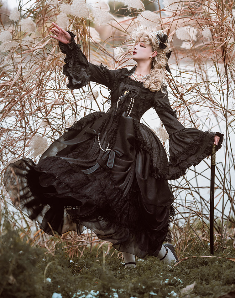 现货刹那与永恒花嫁茶会款华丽礼服重工lolita哥特连衣裙长款长袖