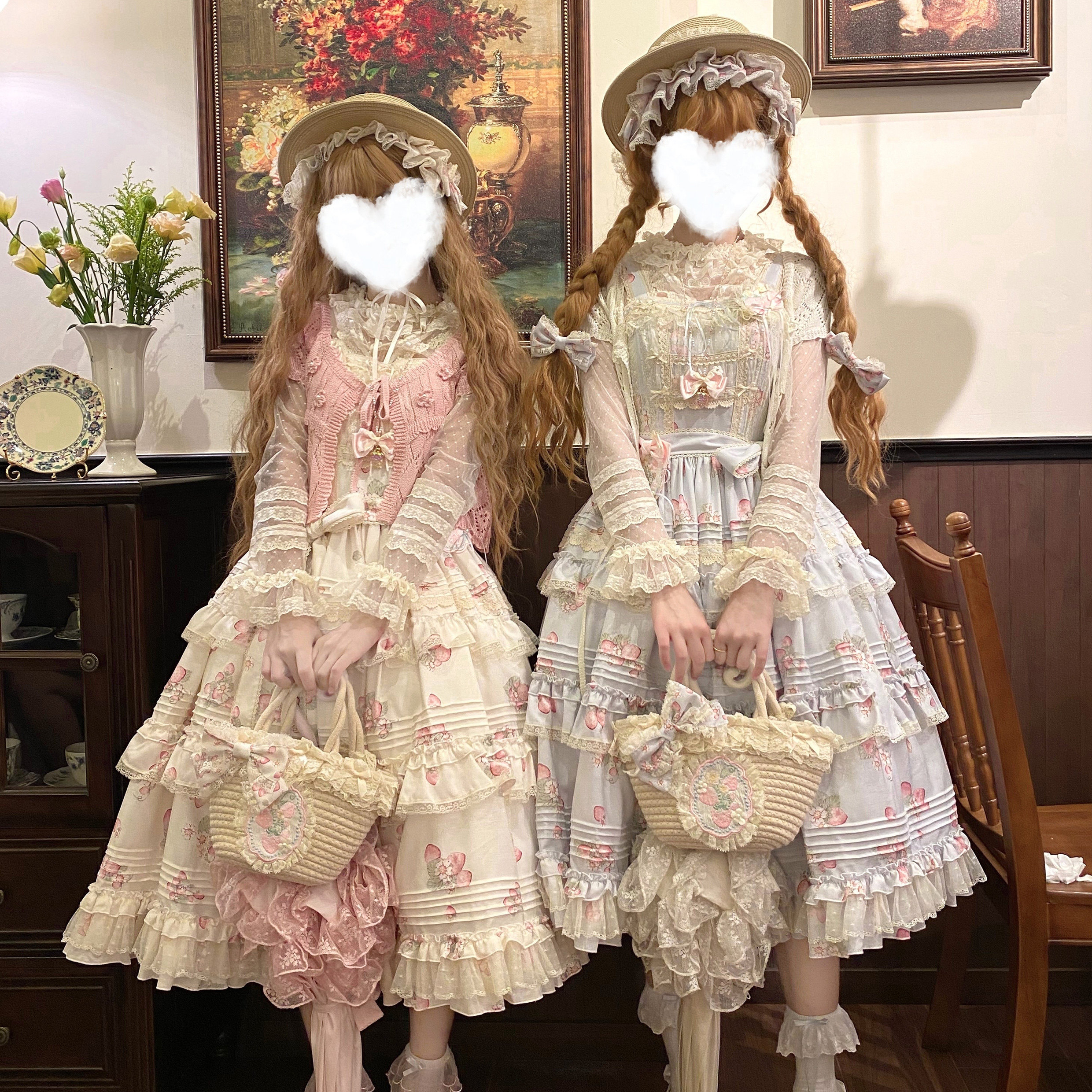 现货【草莓园JSK和小物】CLA系田园风长款lolita 晚安熊原创