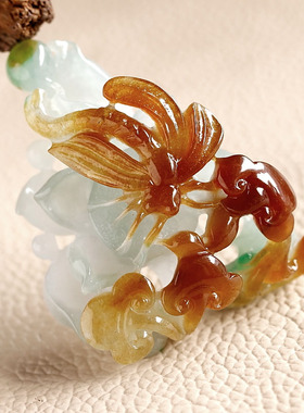 石之富缅甸翡翠冰糯种富贵如意吊坠25.90克