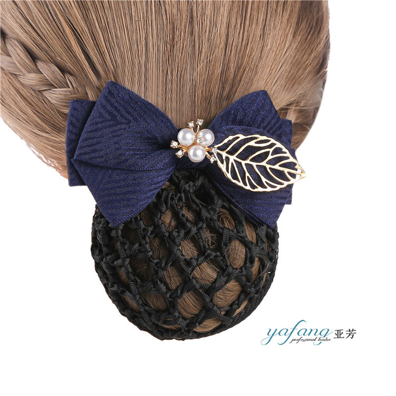 头花女职业盘发护士网兜发网银行酒店空姐工作上班用发夹韩版优雅