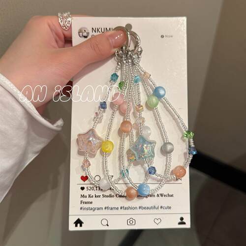 ins韩系立体晕染星星钥匙扣挂饰包包挂饰链条甜美百搭高级链