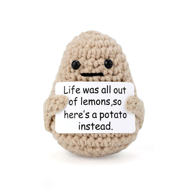 Handmade woolen cucumbers, positive energy potatoes, funny emoticons, handmade crocheted ornaments, cute dolls thumbnail 2