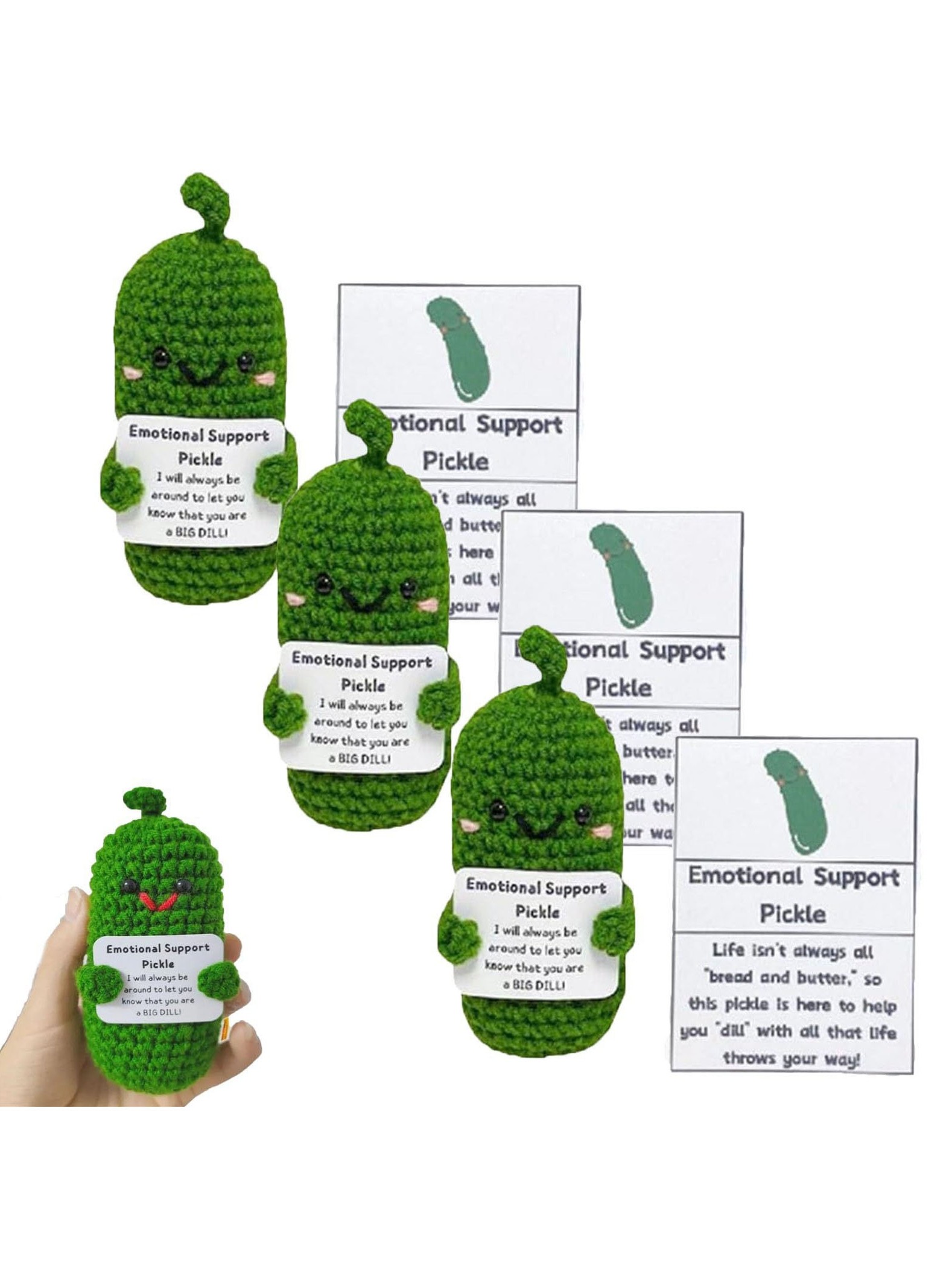Handmade woolen cucumbers, positive energy potatoes, funny emoticons, handmade crocheted ornaments, cute dolls thumbnail 6