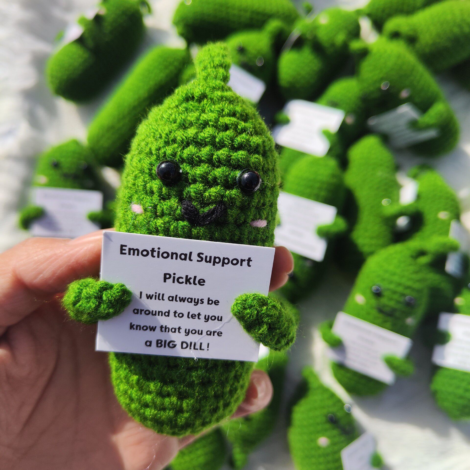 Handmade woolen cucumbers, positive energy potatoes, funny emoticons, handmade crocheted ornaments, cute dolls thumbnail 3