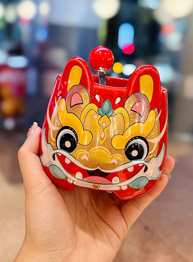 2025新年陶瓷水杯送闺蜜红色本命年礼物马克杯高颜值女生醒狮杯子