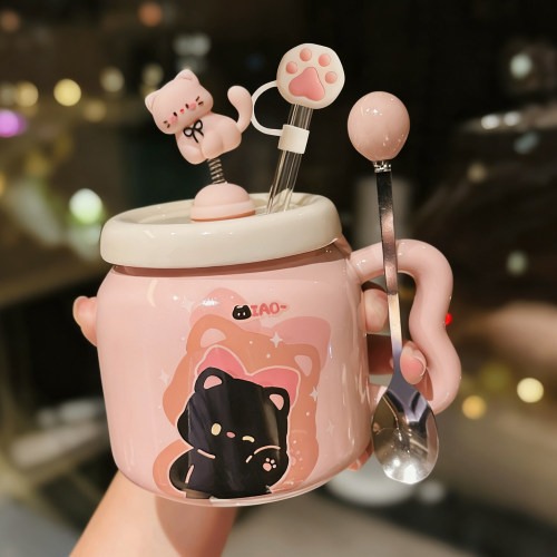 可爱卡通小猫陶瓷马克杯