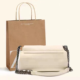 2024新款邮差包女包黑色链条通勤大量超火百搭单肩包双层拉链包