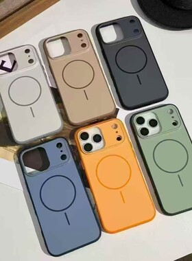 适用于苹果17PROMAX 16PRO iPhone15PROMAX/14/13双色金属按键液态肤感超级磁吸秒变17全包保护手机壳批发