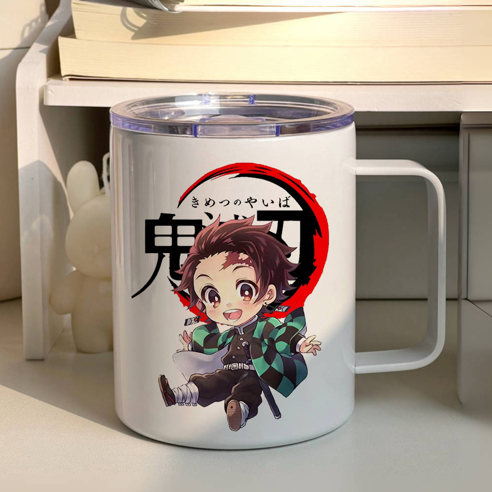 二次元鬼灭之刃炭治郎周边不锈钢马克杯潮动漫祢豆子我妻善逸水杯