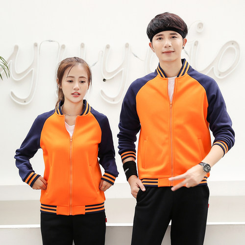 拉链开衫加绒卫衣定制班服定做抓绒工作服印制棒球服外套印log