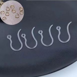 简约树脂耳钩环保抗过敏塑料耳钩饰品手工耳饰DIY配件