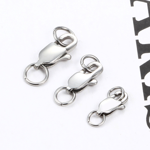 不锈钢方扣弹簧扣龙虾扣连接扣手链搭扣项链扣钛钢diy配件扣头