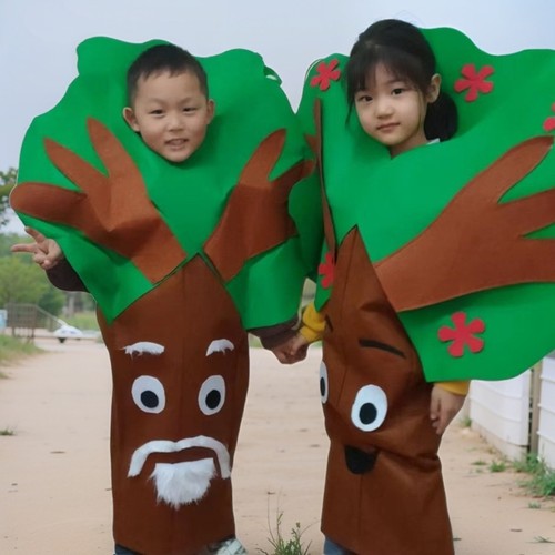 环保卡通风儿童演出服