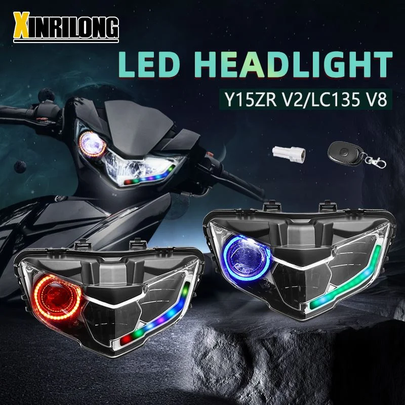 适用于雅马哈Y15ZR V2 LC135 V8led透镜大灯APP可调日行灯 前照灯