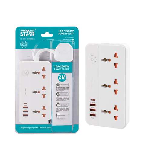 Winning Star外贸热销多孔位带USB口多功能通用插座Power Socket