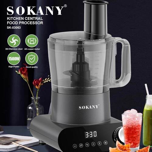 外贸SOKANY03063料理机家用7in1多功能搅拌机切片绞肉揉面榨汁机