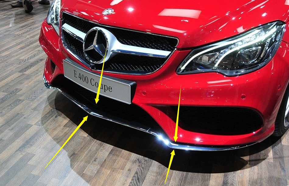 适用于奔驰E级前杠亮条E200Coupe E260 E320 轿跑下唇 电镀装饰条