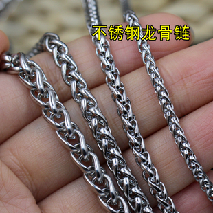 304不锈钢花篮龙骨编织圆链条钛钢半成品链子diy嘻哈项链手工牵绳