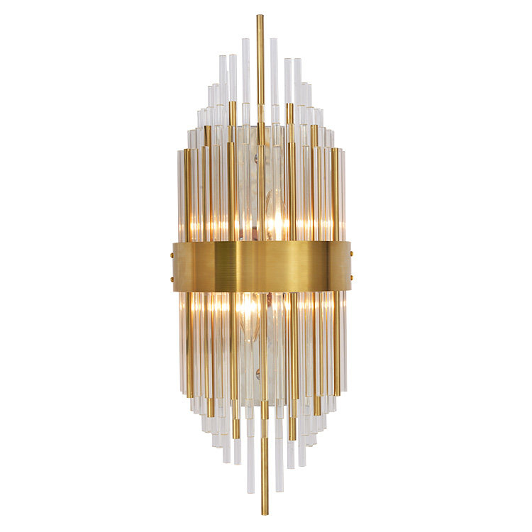 意大利后现代别墅客厅电视墙酒店奢华大气艺术走廊过道玻璃壁灯