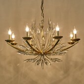 全铜美式 水晶吊灯客厅卧室设计师样板房餐厅艺术百合花蕾花型吊灯