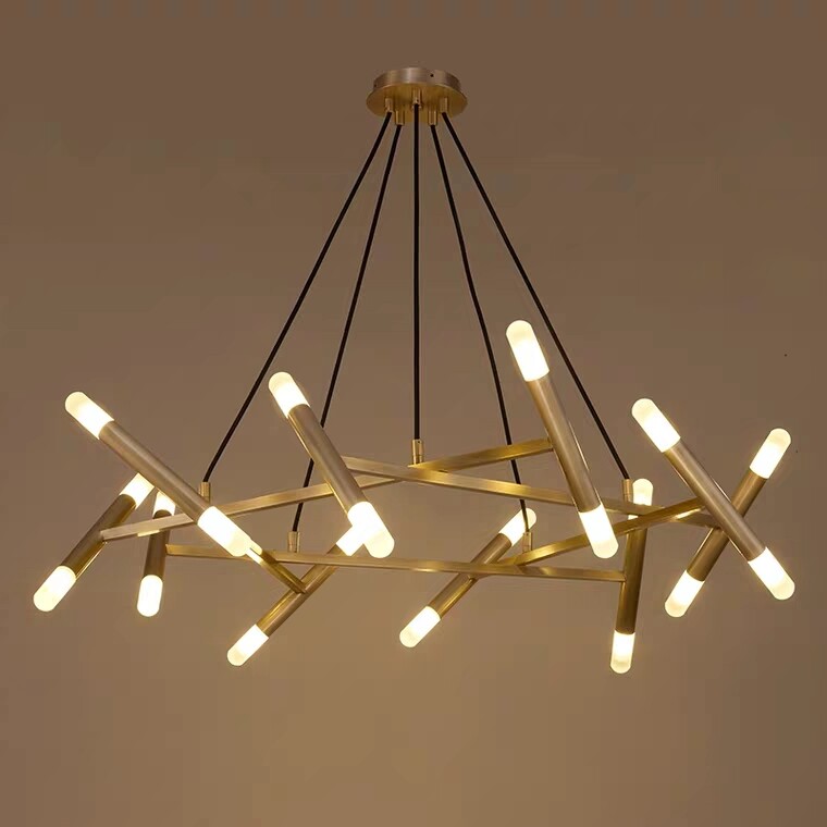 全铜北欧极简吊灯个性创意后现代树枝树杈鸟巢服装店会所装饰灯具