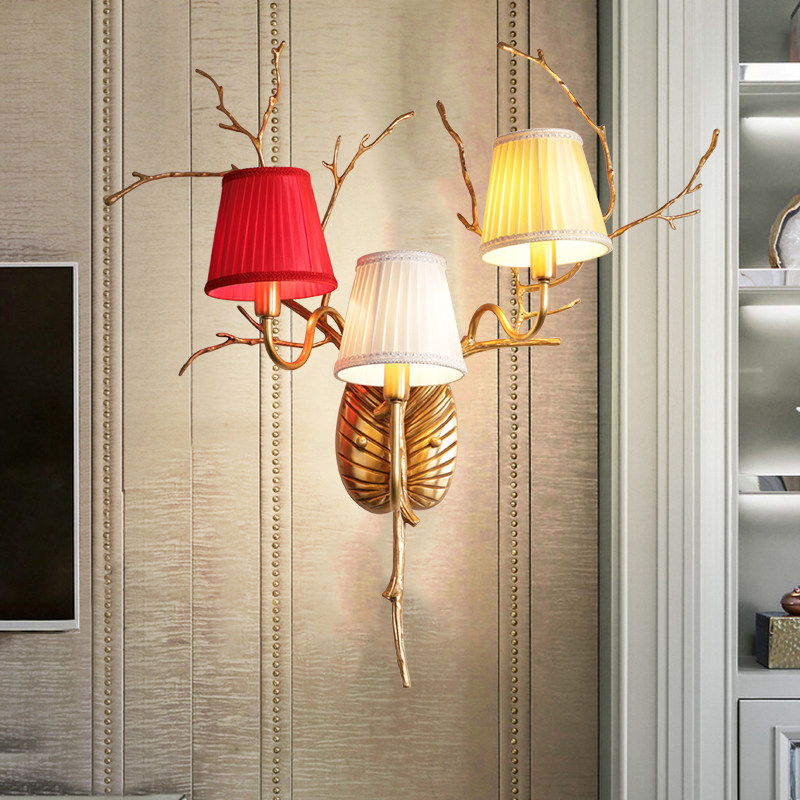 全铜欧法式田园轻奢客厅设计师壁灯别墅样板房卧室床头灯镜前壁灯