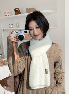 纯色加厚加长围巾女2026秋冬季新款韩版冬天学生百搭披肩女围脖粉