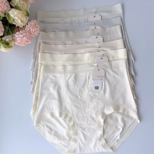 纯棉底裆女三角裤 高腰无缝莫代尔蕾丝边薄款 440 女士内裤 优美品