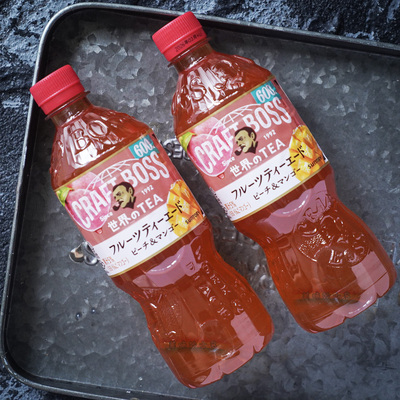 日本进口 三得利Craft Boss桃子芒果味水果茶饮料600ml 新品限定