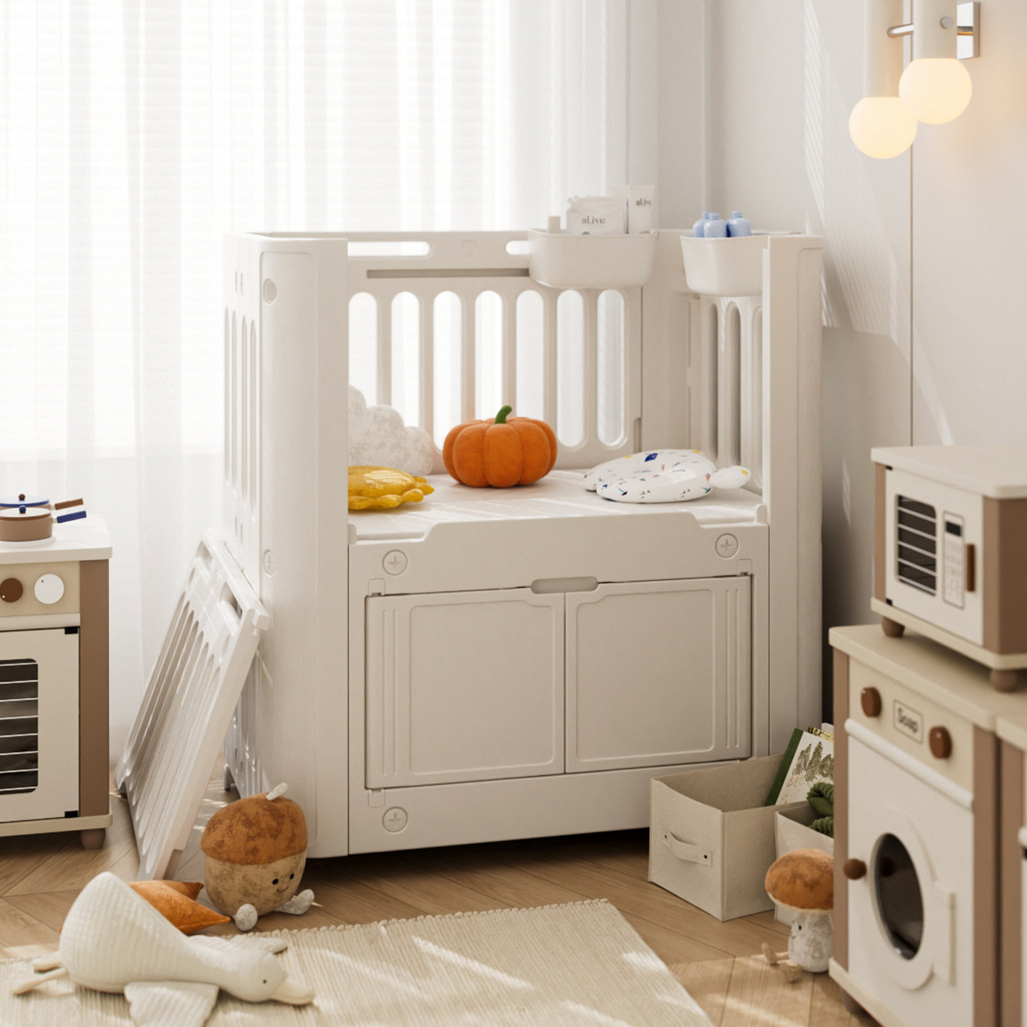 乐婴坊婴儿床可移动宝宝床多功能拼接床摇篮便携婴幼新生儿专用,住宅家具,婴儿床,淘宝优惠券,粉丝福利购,淘宝优惠卷