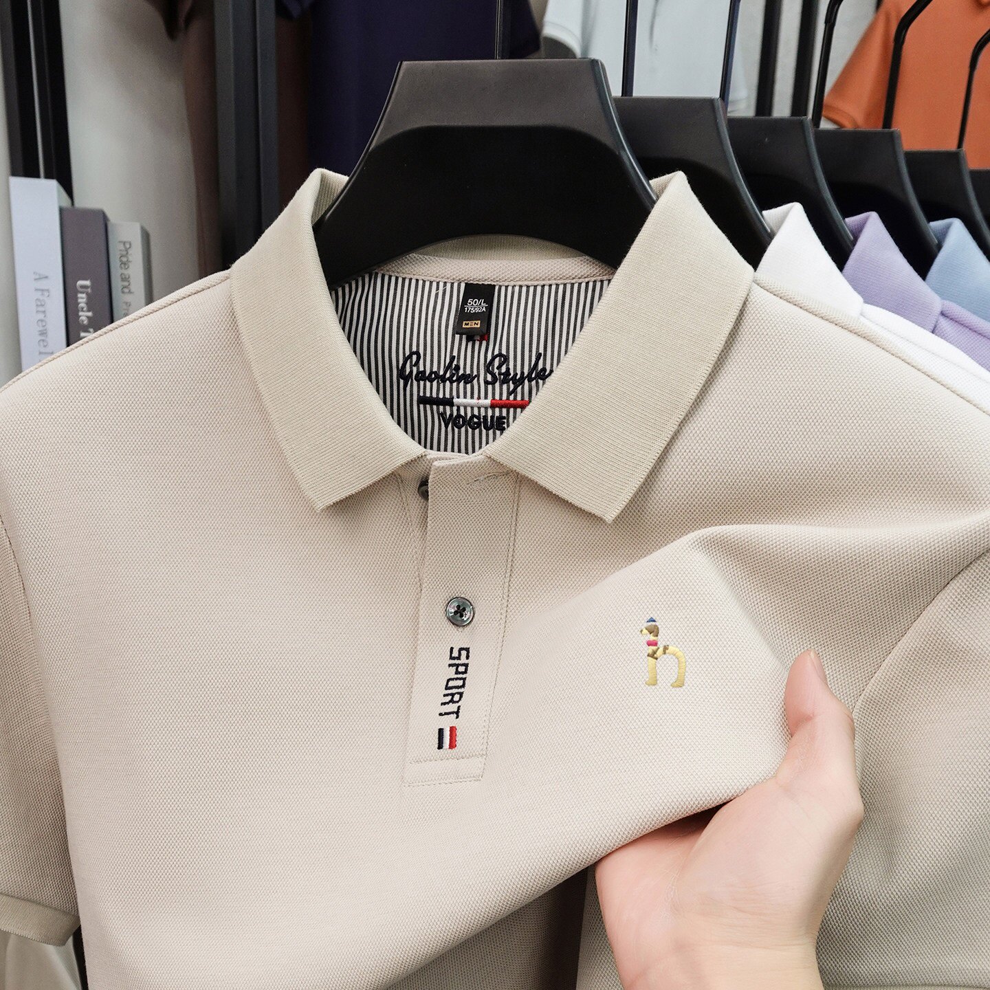 奥特莱斯【1折】正品夏季短袖POLO衫男丝光纯色棉休闲半袖T恤上衣