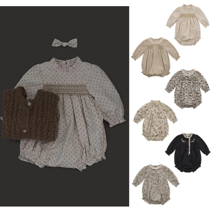 包屁衣田园清新小碎花三角爬服 宝宝长袖 ins爆款 25秋冬lou新款