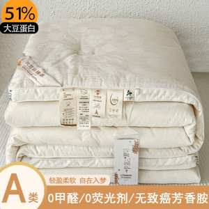 双A类新疆长绒棉51%大豆被春秋被子被芯加厚冬被棉被全棉子母被