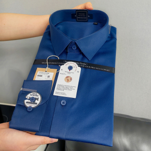 衬衫 长袖 230支高端纯棉条纹纯色DP免烫商务休闲通勤职业男士 PAHK