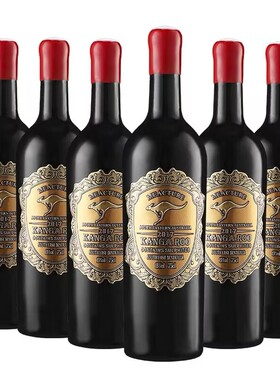 整箱6瓶澳洲进口金袋鼠西拉干红葡萄酒14度750ml澳洲红酒