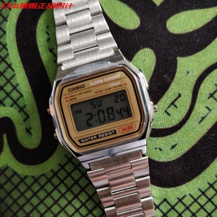 日本量贩 CASIO卡西欧普通电子数字男女轻奢腕表A158WEA-9JH/9JF