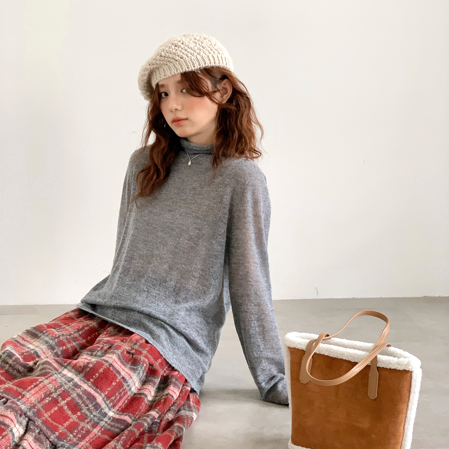 CRISP日系穿搭高领轻薄内搭打底衫女叠穿微透针织衫2025秋冬新款