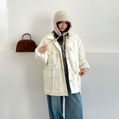 CRISP日系穿搭工装 新款 羽绒服女派克服中长款 羽绒外套2025冬季