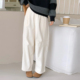女长款 休闲裤 气球裤 CRISP日系穿搭坑条灯芯绒阔腿裤 2025秋冬新款