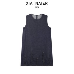 【100%土壤棉】宽松复古休闲无袖牛仔连衣裙12889