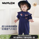 马年外出服薄款 弹力宝宝连体衣短袖 婴儿衣服刺绣夏装 WHYLOOK