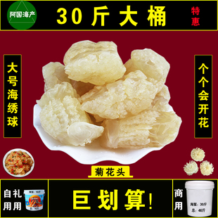 野生大号菊花海蜇头5斤桶装 新货海蜇花10斤大桶劲脆菊花头海菊花
