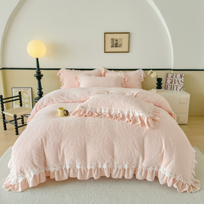 优质牛奶绒2米x2米2大床四件套