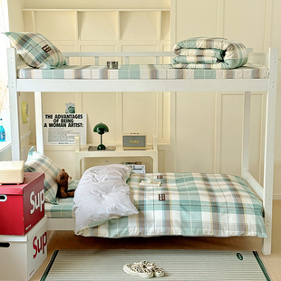 全棉男童中高学生1米35床品床笠款三件套1米35床上四件套儿童男生