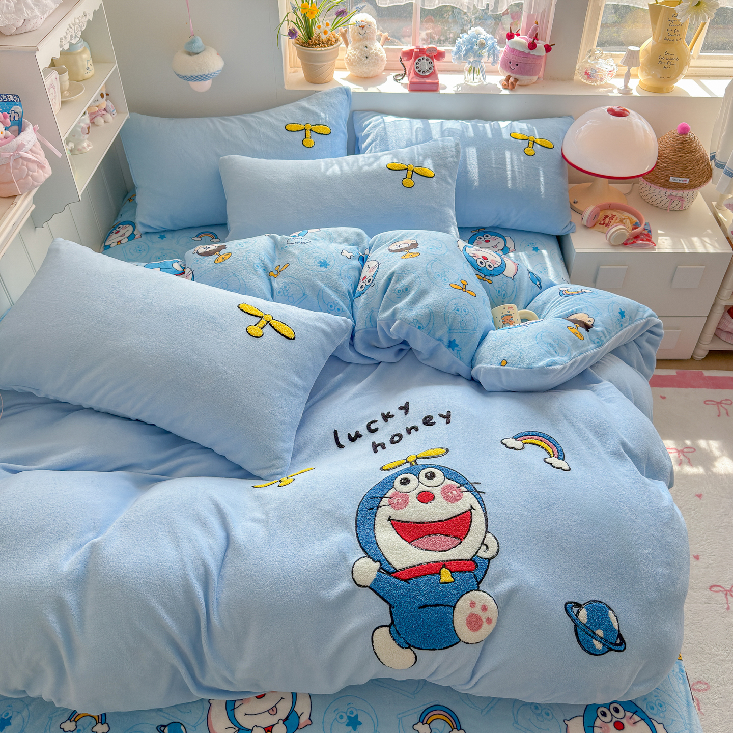 牛奶绒一米八乘2米二被套四件套