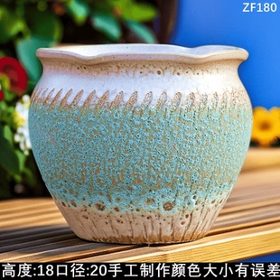 特价陶瓷多肉花盆简约特大号粗陶透气鲜花植物老桩绿萝吊兰三角梅