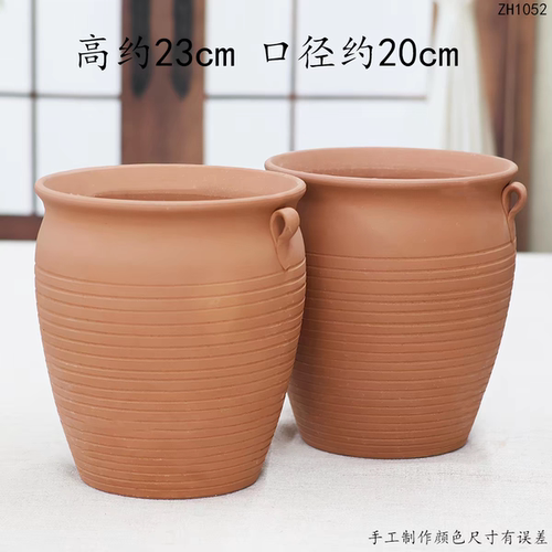 大号无釉素烧红陶土花盆
